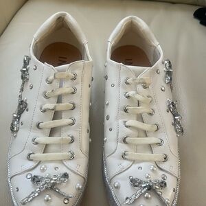 Women's White Embellished INC Sneakers